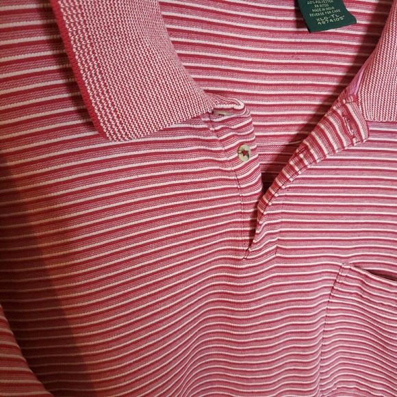 Scandia Woods Short Sleeve Pocket Polo Shirt Mens XLT Tall Red White Striped - Picture 6 of 7